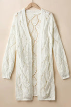 Openwork Open Front Long Sleeve Cardigan Cardigans