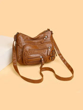 Multi Pockets PU Leather Shoulder Bag Terracotta One Size Shoulder Bags