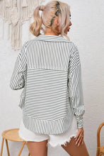 Full Size Striped Collared Top Woman Blouses