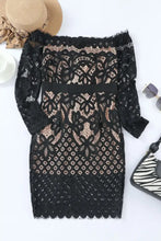 Off-Shoulder Long Sleeve Lace Dress Cocktail Dress