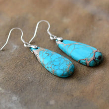 Natural Stone Copper Teardrop Earrings Earrings
