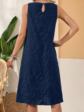 Ruffled Textured Round Neck Sleeveless Dress Casual Dresses
