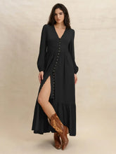 V-Neck Long Sleeve Dress Casual Dresses