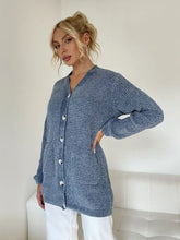 Pocketed V-Neck Button Up Cardigan Woman Outerwear