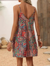 Paisley Print Spaghetti Strap Summer Mini Dress Woman Casual Dress