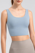 Scoop Neck Wide Strap Active Tank Light Blue Woman Activewear