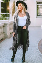 Fringe Detail Long Sleeve Cardigan Woman Outerwear