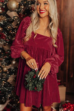 Square Neck Long Sleeve Mini Dress Woman Maxi Dress