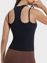 Millennia Cutout Round Neck Racerback Active Tank Woman Activewear