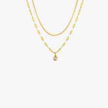 Titanium Steel Double-Layered Necklace Gold One Size Necklaces