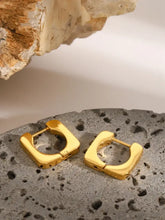 18K Gold-Plated Stainless Steel Square Earrings Earrings