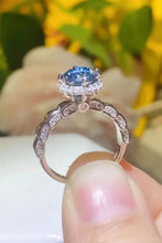925 Sterling Silver 1 Carat Moissanite Cluster Ring Royal Blue Rings