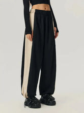 Drawstring Hem Contrast Elastic Waist Pants Woman Pants