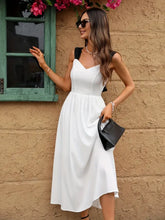 Sweetheart Neck Wide Strap Midi Dress Casual Dresses
