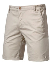 Men's Elastic Waist Shorts with Pockets Khaki Mens Bottoms