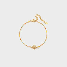 Lotus Shape 18K Gold-Plated Bead Bracelet Gold One Size Necklaces