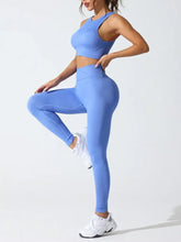 Round Neck Tank and High Waist Leggings Active Set Woman Activewear