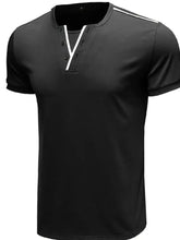 Men's Casual Henley Short Sleeve T-Shirt with Contrast Trim Mens Tops