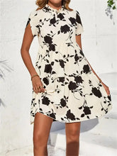 Printed Short Sleeve Mini Dress Casual Dresses