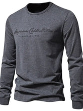 Men's Round Neck Letter Graphic T-Shirt Dark Gray Mens Tops