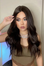 13*2" Lace Front Wigs Synthetic Long Wave 26" Heat Safe 150% Density in Brown Hair