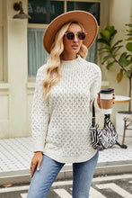 Slit Long Sleeve Mock Neck Sweater Sweater Pullovers