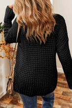 Openwork Round Neck Long Sleeve Sweater Sweater Pullovers