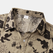 Men's Plus Size Floral Print Short Sleeve Button Down Shirt Mens Tops