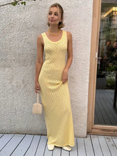 Openwork Sleeveless Maxi Dress Yellow Woman Maxi Dress