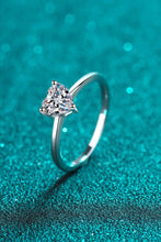 925 Sterling Silver Heart-Shaped Moissanite Solitaire Ring Rings