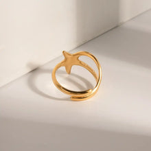 Gold-Plated Stainless Steel Star Ring Rings