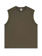 Men's Solid Color Round Neck Tank Olive Brown Mens Tops