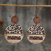 Wooden Leopard Round Shape Earrings Khaki One Size Earrings