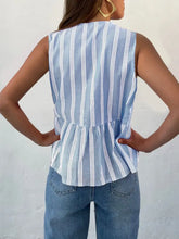Tied Striped Round Neck Tank Tanks & Camis