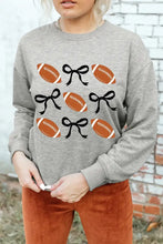 Football Round Neck Long Sleeve Sweatshirt Gray Woman Sweatshirts