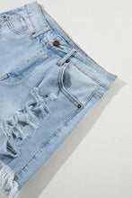 Distressed Raw Hem High Waist Denim Shorts Denim Shorts
