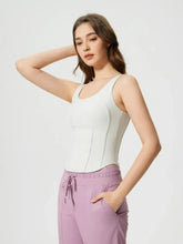 Millennia Round Neck Wide Strap Active Tank with Detachable Chest Pads Woman Activewear