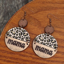 Wooden Leopard Round Shape Earrings Earrings