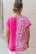 Leopard Round Neck Short Sleeve T-Shirt Woman T Shirts