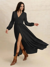 V-Neck Long Sleeve Dress Casual Dresses