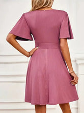 Surplice Flutter Sleeve Mini Dress Woman Casual Dress