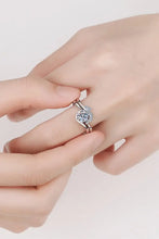 Moissanite Rhodium-Plated Two-Piece Ring Set Rings