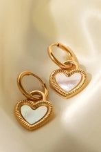 Inlaid Shell Heart Drop Earrings Earrings