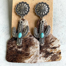 Turquoise Decor Cactus Alloy Earrings Style A One Size Earrings