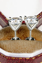 925 Sterling Silver 1 Carat Moissanite 4-Prong Stud Earrings Earrings