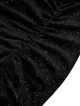 Glitter Ruched Cowl Neck Wrap Dress Cocktail Dress