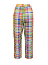 Tied Contrast Plaid Pants with Pockets Woman Pants