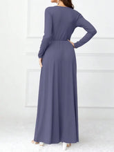 Pocketed Surplice Long Sleeve Maxi Dress Maxi Dresses