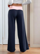 Perfee Contrast Wide Leg Pants Woman Pants