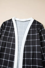 Plaid Open Front Long Sleeve Cover Up Woman Outerwear